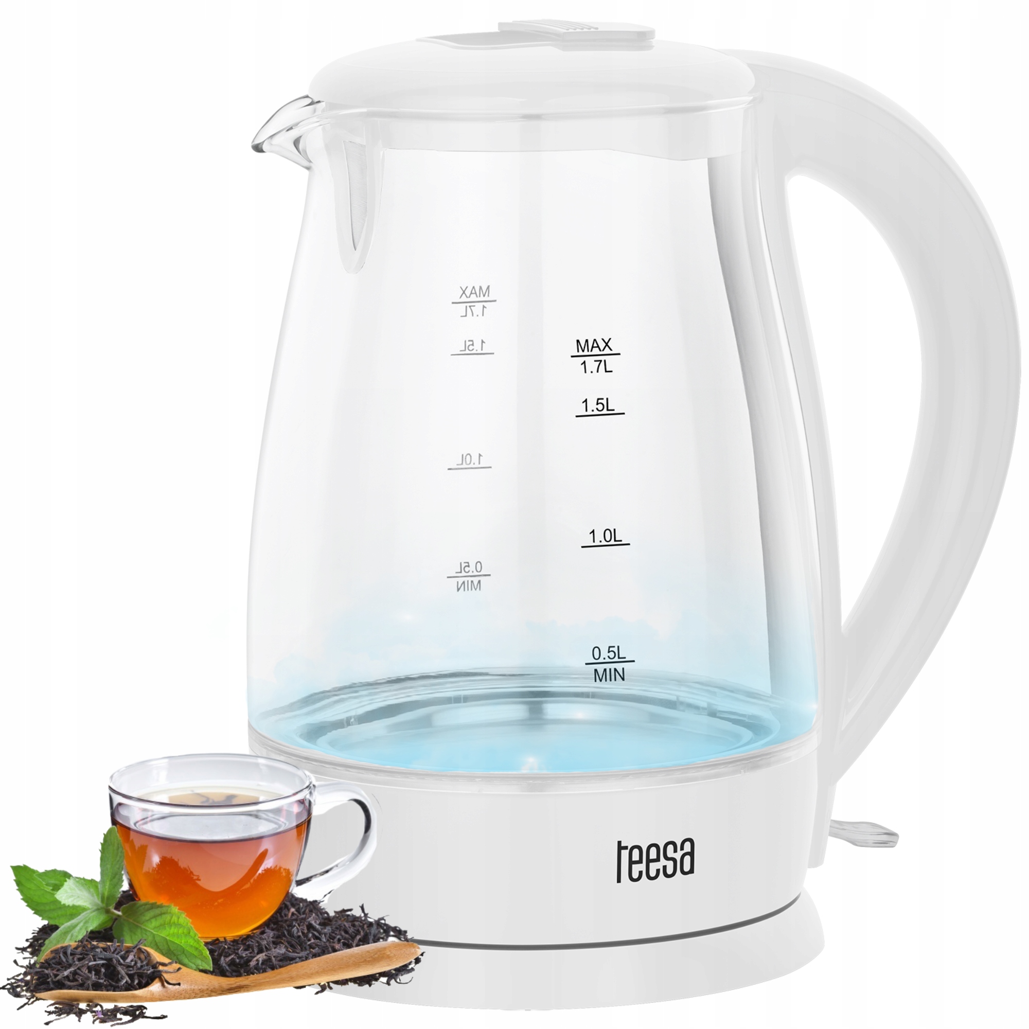 Rýchlovarná kanvica TEESA TSA1511W 2200 W 1,7 l biela